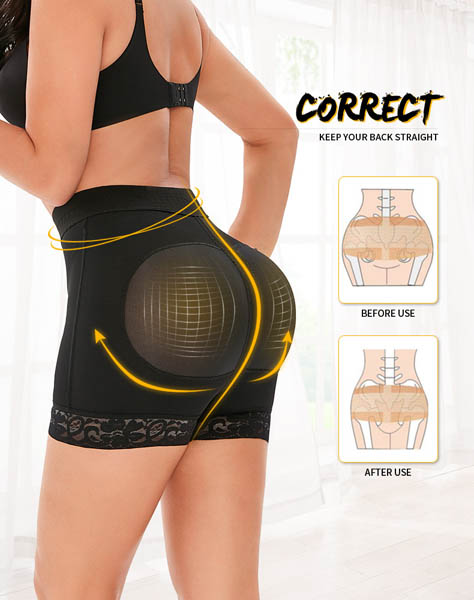 The back of High Waist Shaping Shorts Wholesale