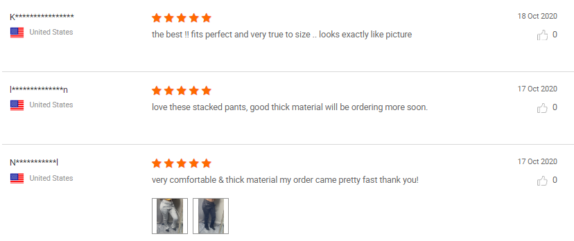The reviews of stacked joggers Wholesale