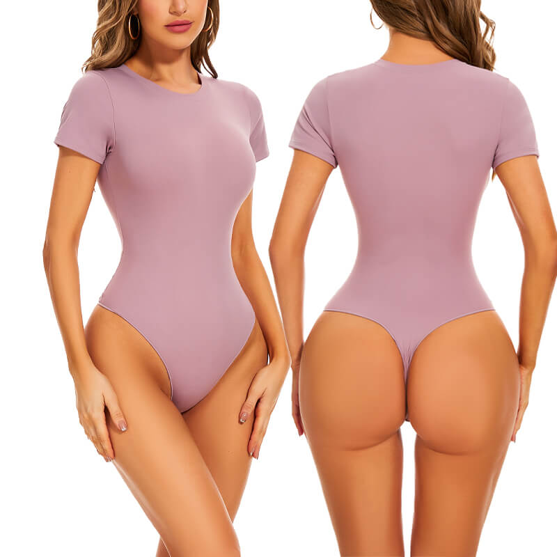 NANBIN Factory Wholesale T Shirt Bodysuit In Purple MT000353PU